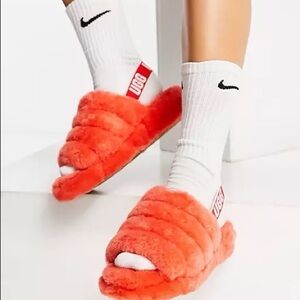 UGG Fluff Yeah Red Currant Slippers 6